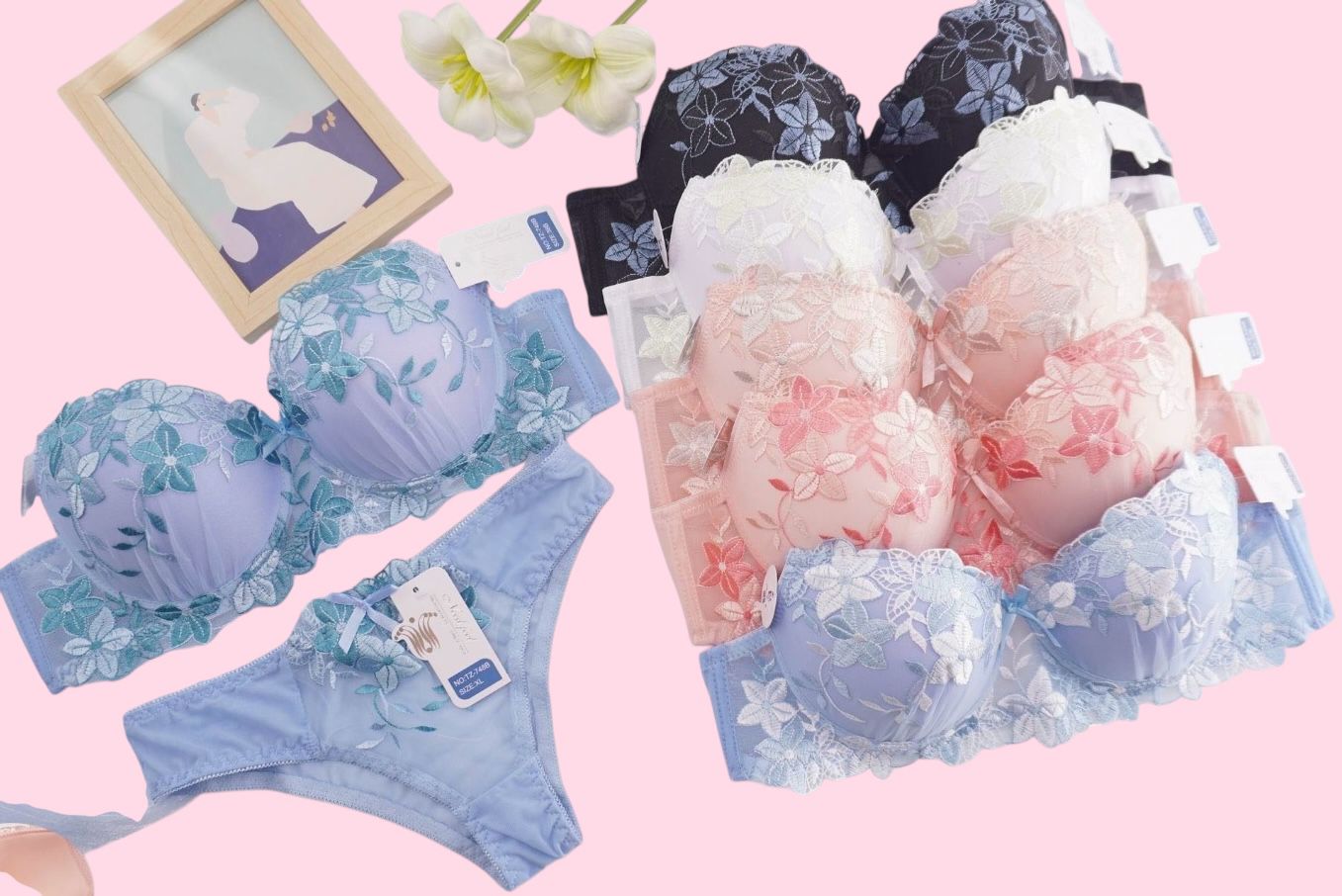 Conjunto floreado con bikini TZ-748B