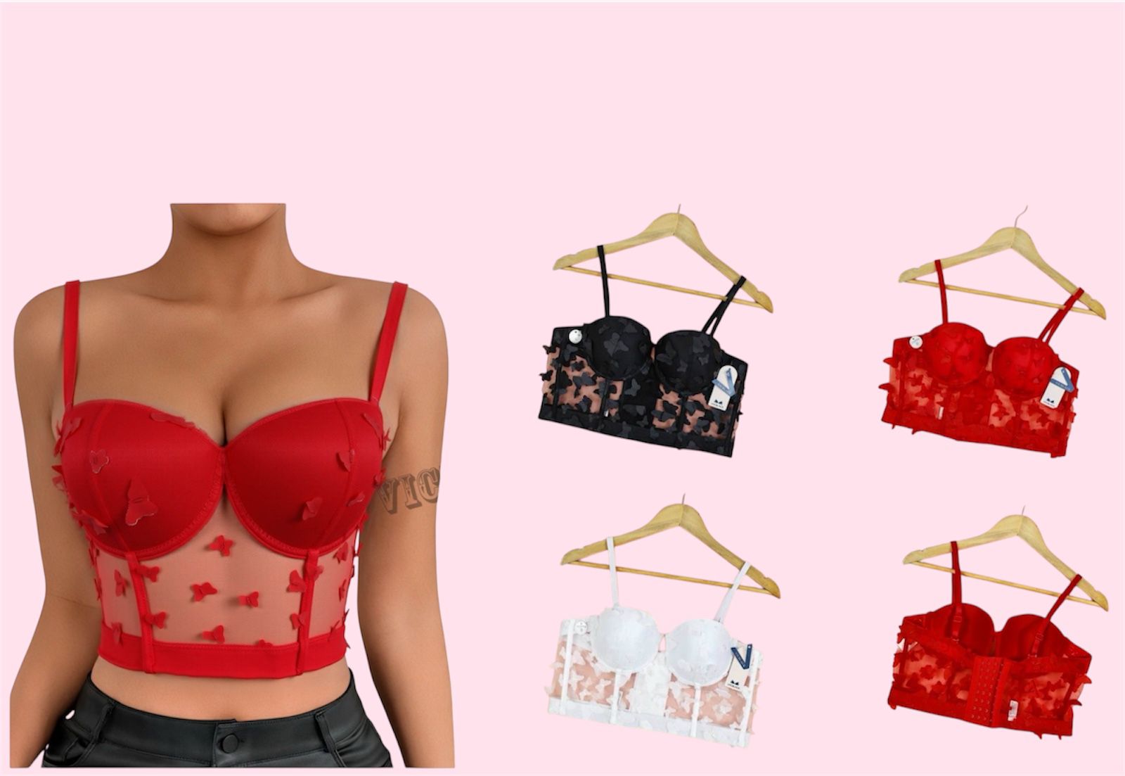Corset mariposas trasparencia YGM-71969