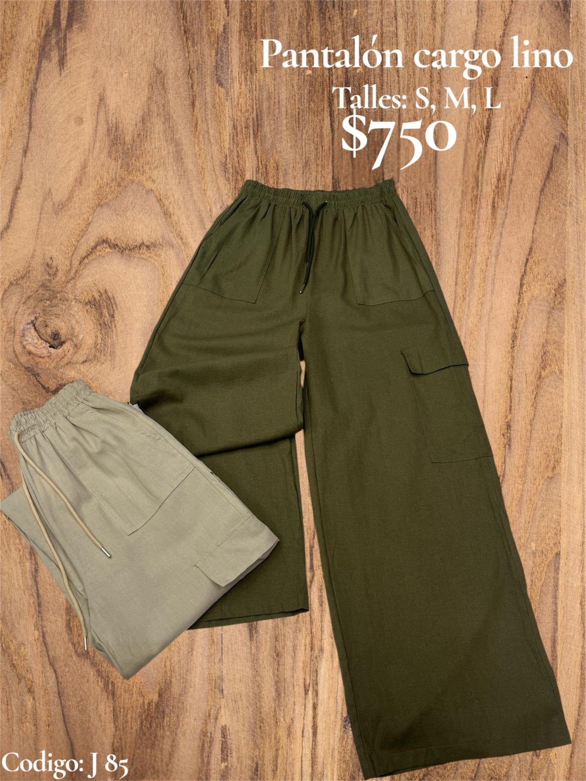 Pantalón cargo de lino  J85