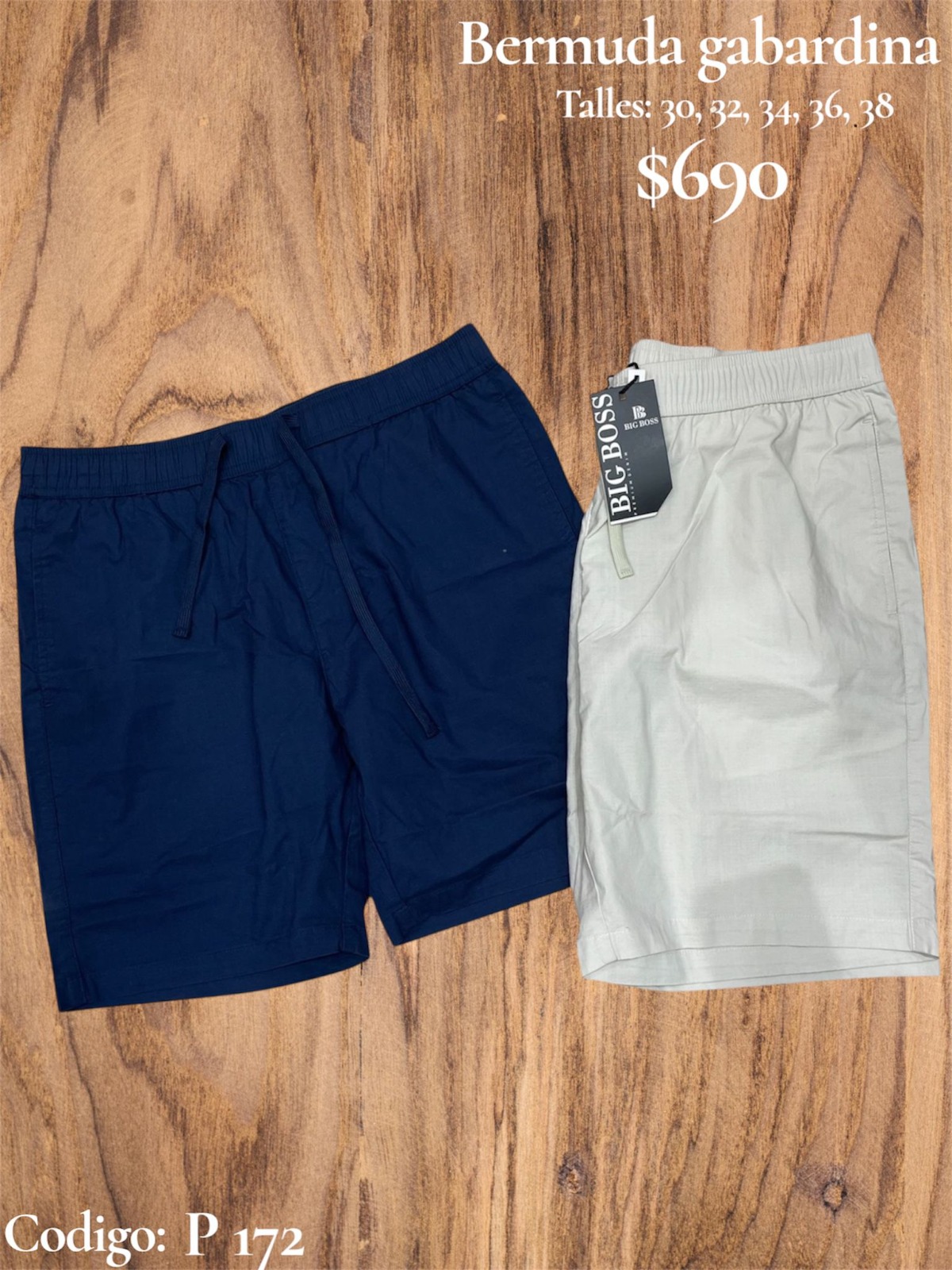 Short gabardina hombre  P172