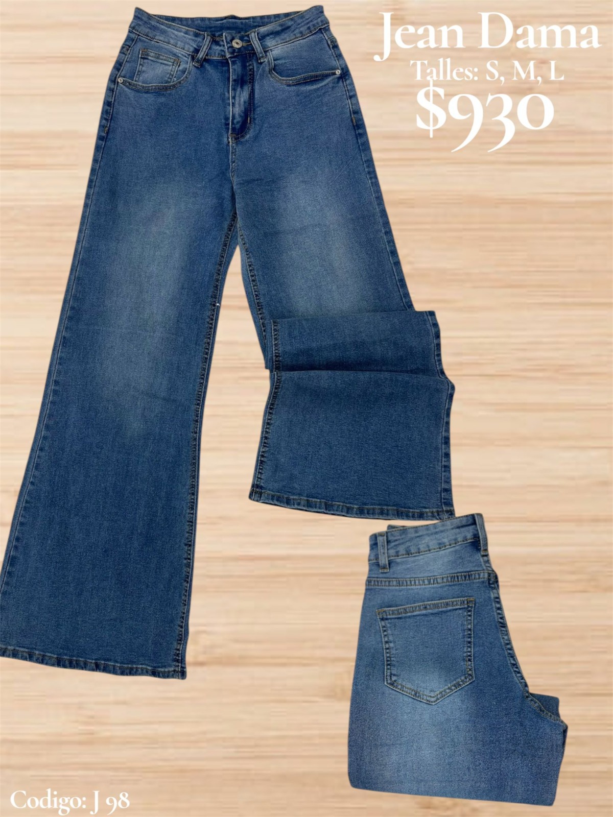 Jean dama ancho J98