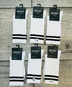 Medias blancas con franjas